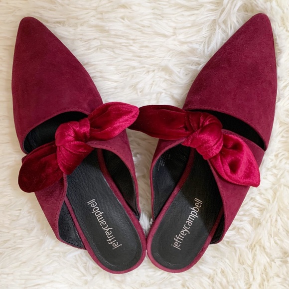 💃Anthro Jeffrey Campbell Charlin mule slides in burgundy red - Picture 7 of 9